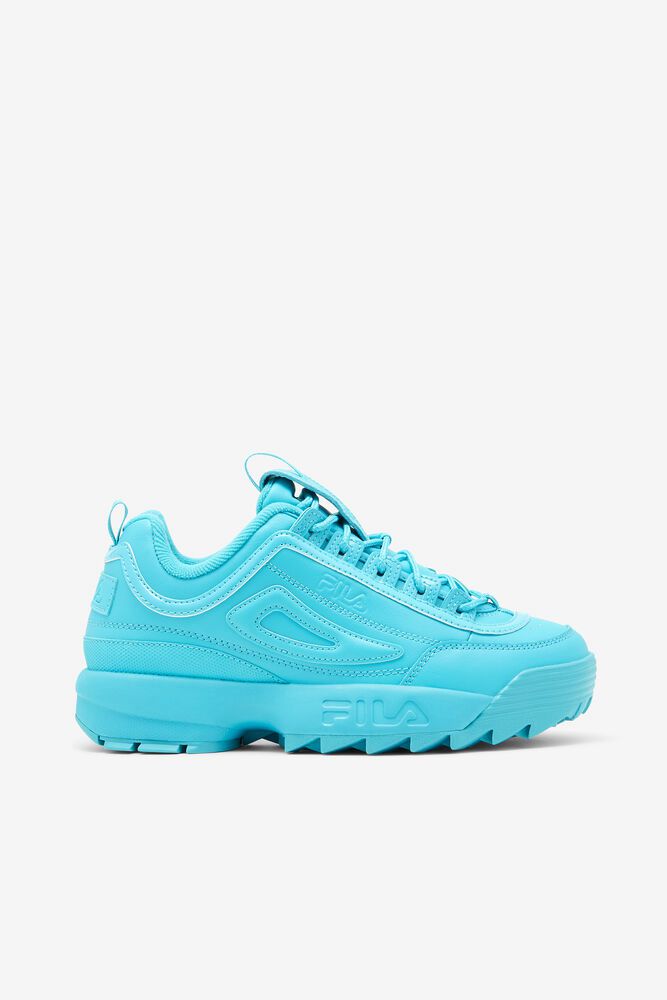 Fila Disruptor 2 Premium Blue Sneakers Womens - NZ 65840-BLAR